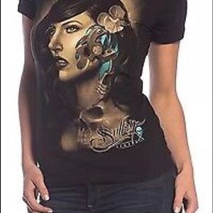 2015 “REMEMBER” Tribute Sullen Angels Custom Tattoo Designed Rare Retired SM Tee
